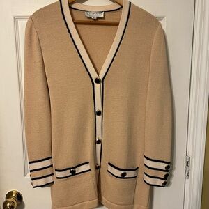 St. John by Marie Gray cream colored knit blazer size Small